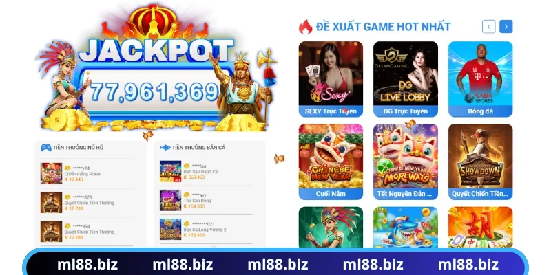 Giao diện đặt cược ML88 minh bạch 100%