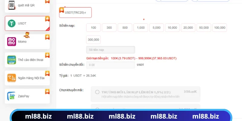 Quét mã QR thanh toán qua USDT siêu nhanh